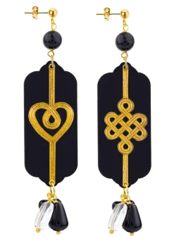 Lebole Maison Orecchini Cuore E Infinito Plexi Nero
