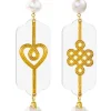 Lebole Maison Orecchini Cuore E Infinito Plexi Trasparente Perla
