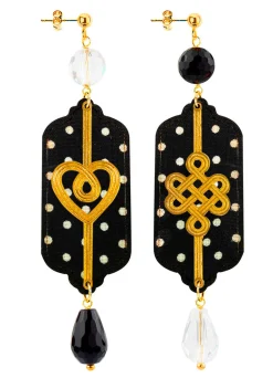 Lebole Maison Orecchini Cuore E Infinito Pois Nero