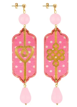 Lebole Maison Orecchini Cuore E Infinito Pois Rosa
