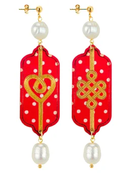 Lebole Maison Orecchini Cuore E Infinito Pois Perla