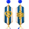 Lebole Maison Orecchini Cuore E Infinito Righe Blu