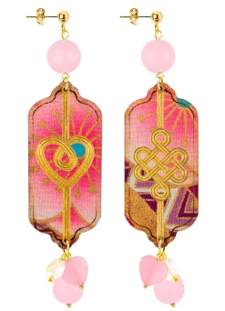 Lebole Maison Orecchini Cuore E Infinito Rosa