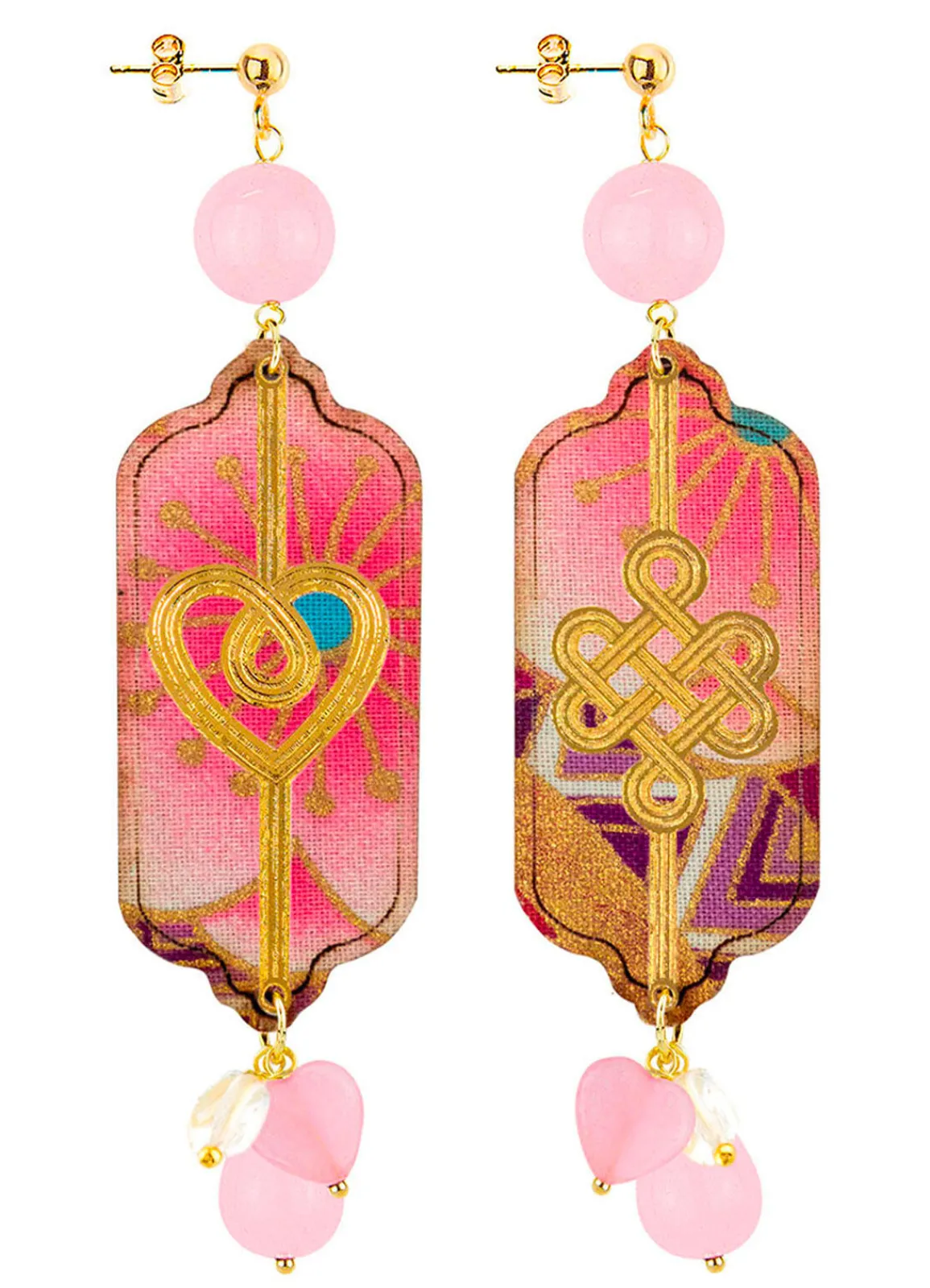 Lebole Maison Orecchini Cuore E Infinito Rosa