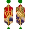 Lebole Maison Orecchini Cuore E Infinito Verde Oliva
