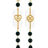 Lebole Maison Orecchini Cuore E Quadrifoglio Plexi Traspa Mini Lungo Nero