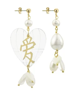Lebole Maison Orecchini Cuore Grande Plexi Trasparente