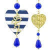 Lebole Maison Orecchini Cuore Grande Righe Blu