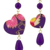 Lebole Maison Orecchini Cuore Mini Viola