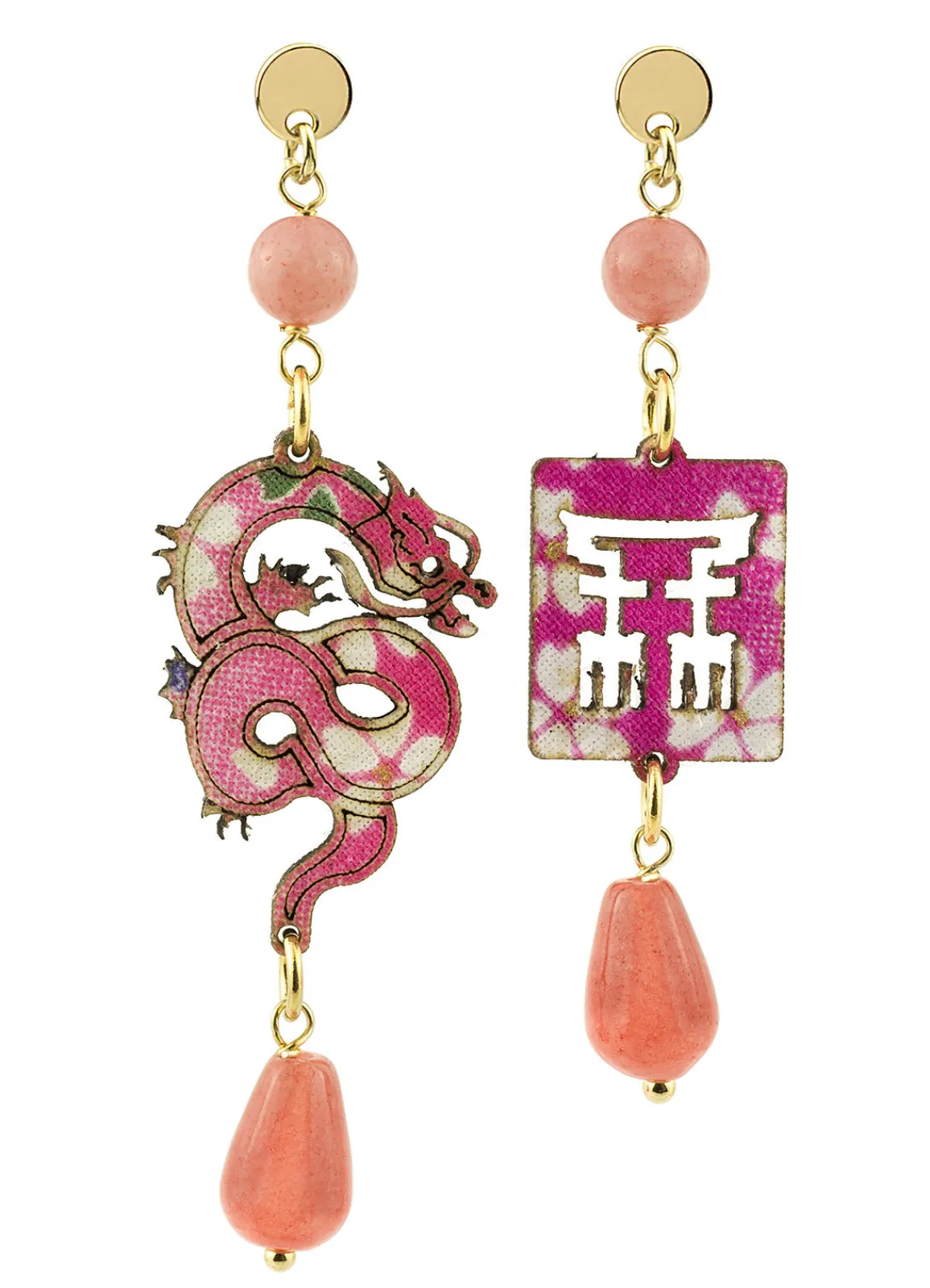 Lebole Maison Orecchini Drago Mini Rosa Sfumato