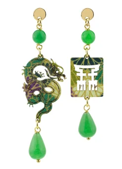Lebole Maison Orecchini Drago Mini Verde
