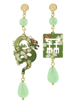 Lebole Maison Orecchini Drago Mini Verde Giada