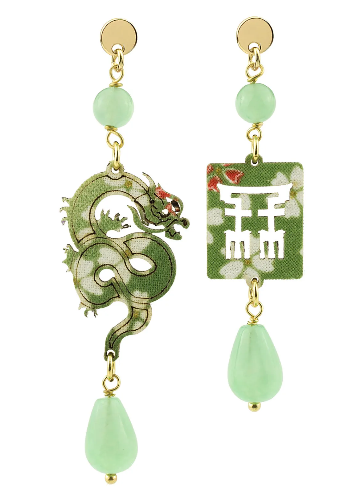 Lebole Maison Orecchini Drago Mini Verde Giada