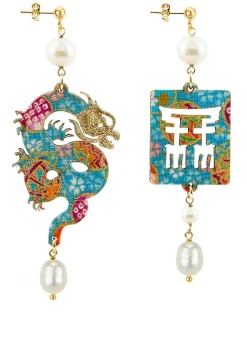 Lebole Maison Orecchini Drago Pelle Perla