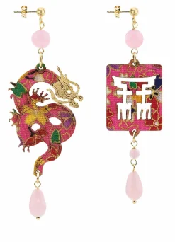 Lebole Maison Orecchini Drago Pelle Rosa