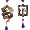 Lebole Maison Orecchini Drago Pelle Viola