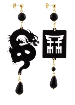Lebole Maison Orecchini Drago Plexi Piccolo Nero
