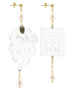 Lebole Maison Orecchini Drago Plexi Trasparente Piccolo Perla