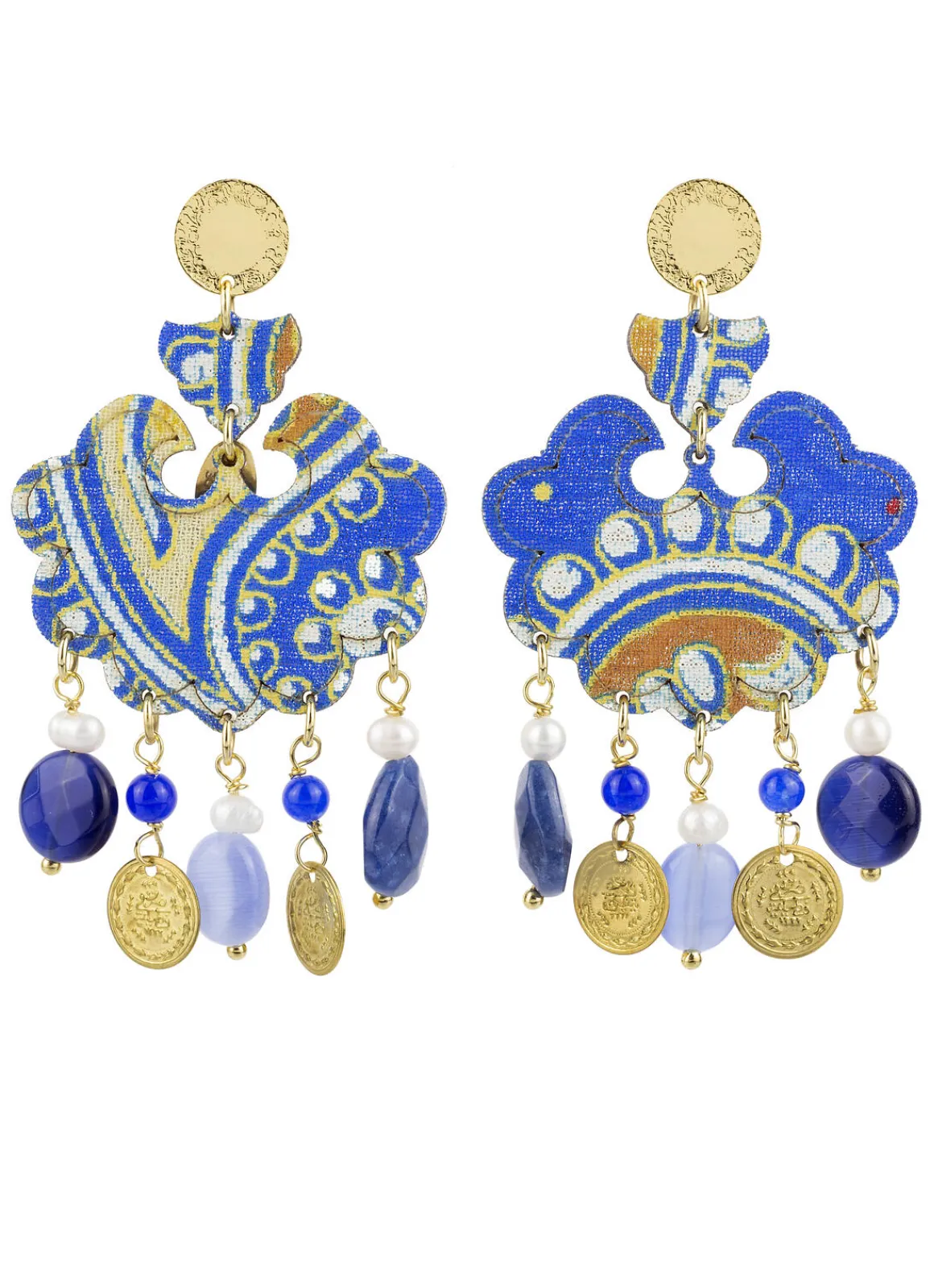 Lebole Maison Orecchini Fiore Grande Azzurro