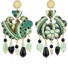 Lebole Maison Orecchini Fiore Grande Verde Giada