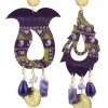 Lebole Maison Orecchini Foglia Grande Viola