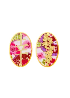 Lebole Maison Orecchini Fortuna Clips Ovale Fucsia