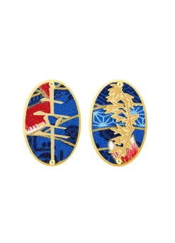 Lebole Maison Orecchini Fortuna Clips Ovale Blu