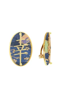 Lebole Maison Orecchini Fortuna Clips Ovale Azzurro