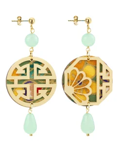 Lebole Maison Orecchini Fu Mini Verde Giada