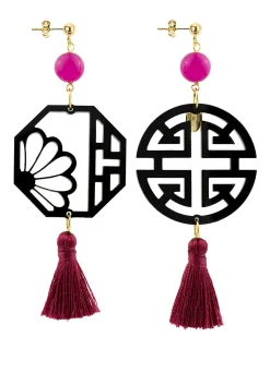 Lebole Maison Orecchini Fu Plexi Nappa Fucsia