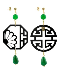 Lebole Maison Orecchini Fu Plexi Pietre Verde