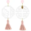 Lebole Maison Orecchini Fu Plexi Trasparente Nappa Rosa