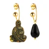 Lebole Maison Orecchini Hoop Buddha Nero