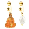 Lebole Maison Orecchini Hoop Buddha Perla