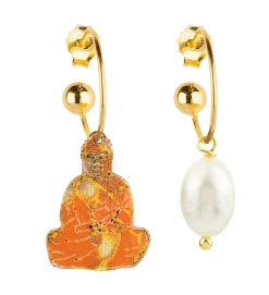 Lebole Maison Orecchini Hoop Buddha Perla