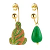 Lebole Maison Orecchini Hoop Buddha Verde