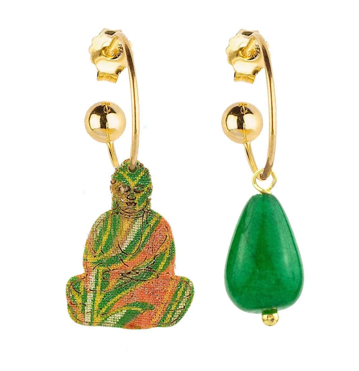 Lebole Maison Orecchini Hoop Buddha Verde