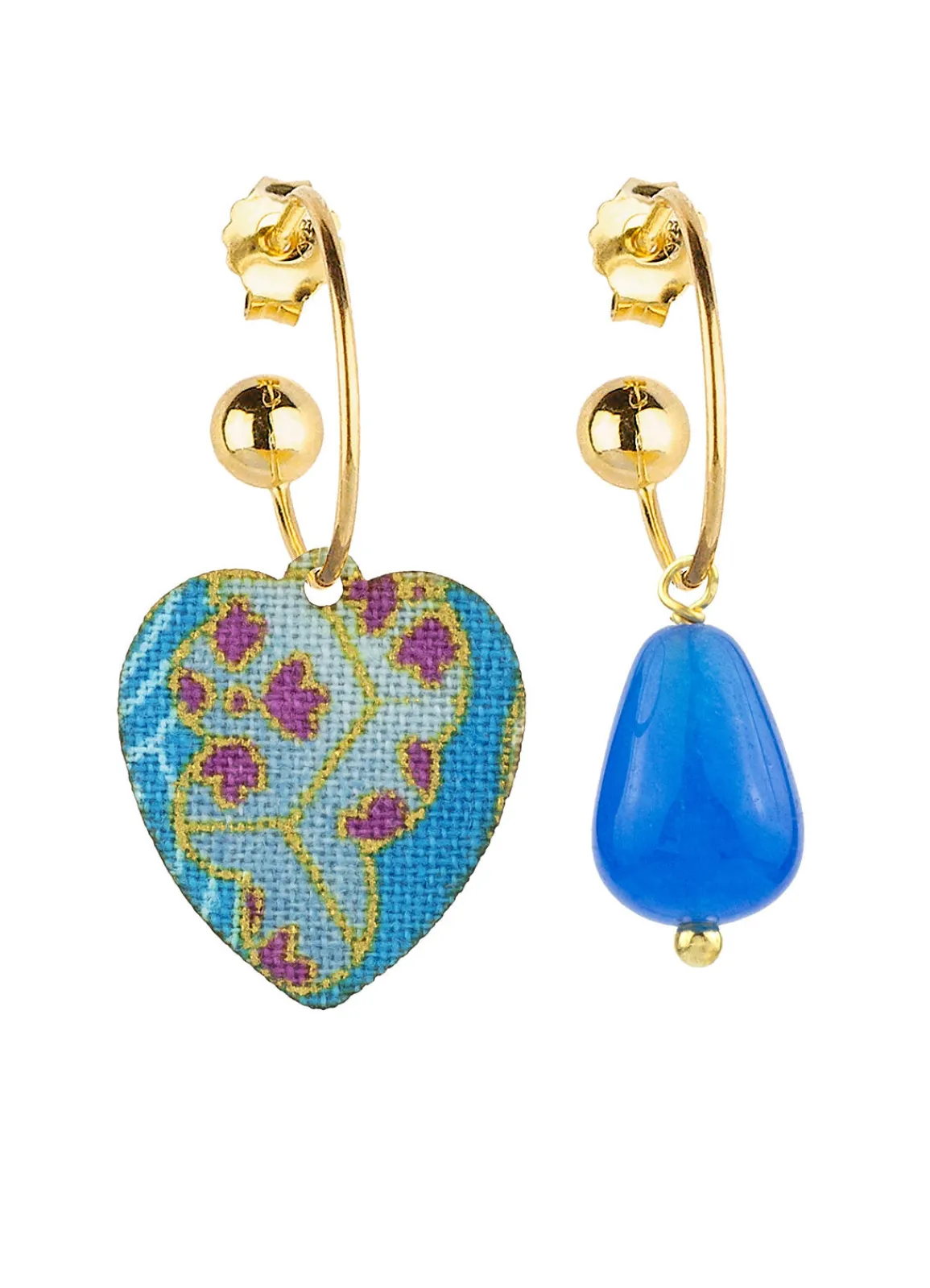 Lebole Maison Orecchini Hoop Cuore Azzurro