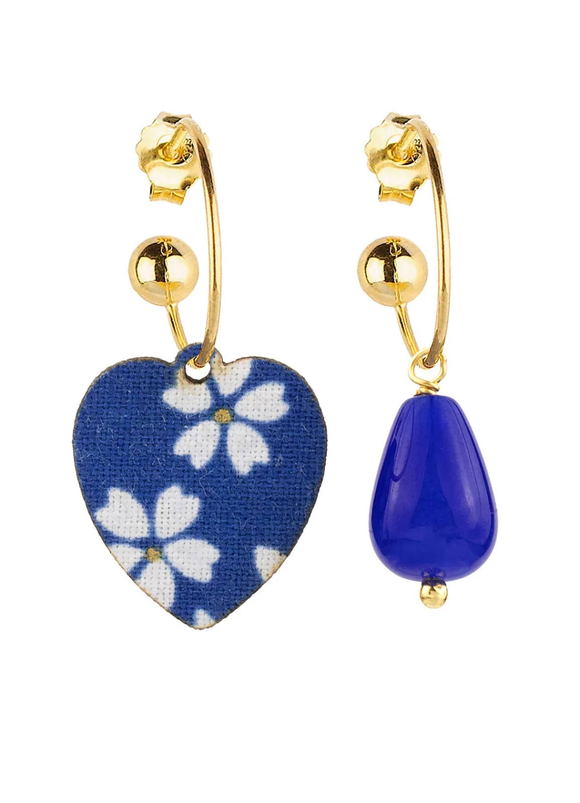 Lebole Maison Orecchini Hoop Cuore Blu