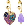Lebole Maison Orecchini Hoop Cuore Lilla