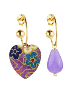Lebole Maison Orecchini Hoop Cuore Lilla