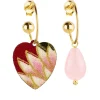 Lebole Maison Orecchini Hoop Cuore Rosa