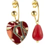 Lebole Maison Orecchini Hoop Cuore Rubino