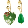 Lebole Maison Orecchini Hoop Cuore Verde