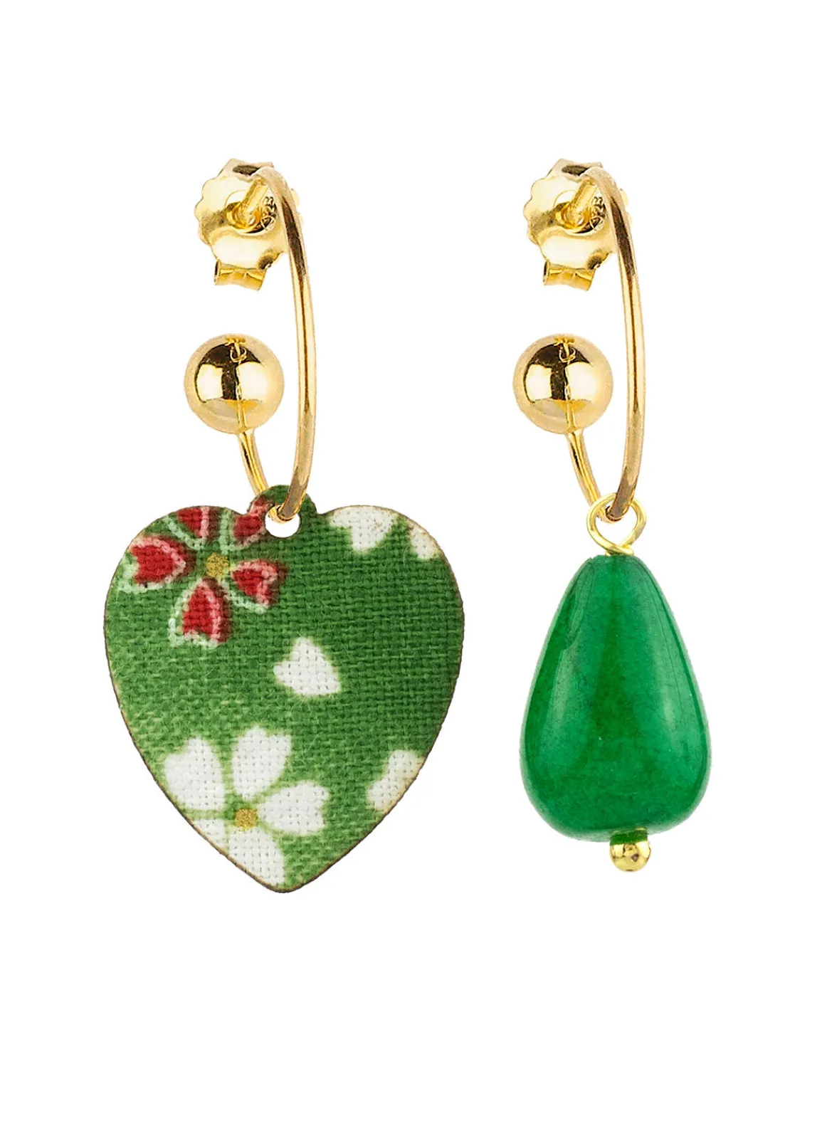 Lebole Maison Orecchini Hoop Cuore Verde