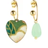 Lebole Maison Orecchini Hoop Cuore Verde Giada
