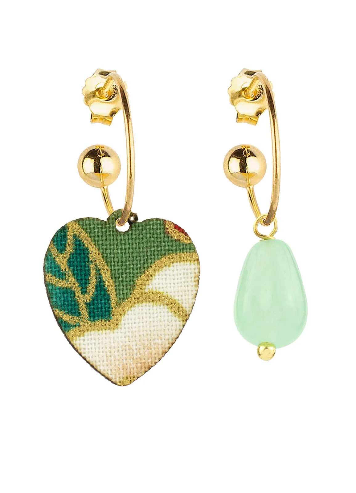Lebole Maison Orecchini Hoop Cuore Verde Giada