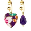Lebole Maison Orecchini Hoop Cuore Viola