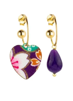 Lebole Maison Orecchini Hoop Cuore Viola