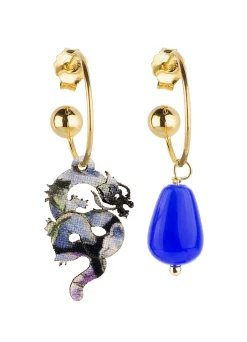 Lebole Maison Orecchini Hoop Drago Blu